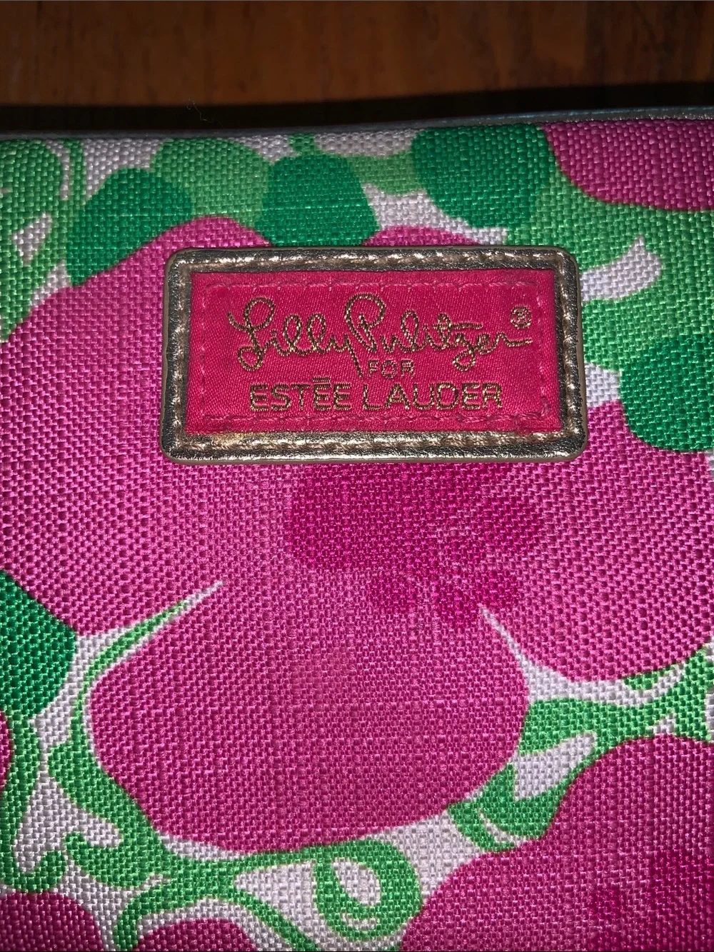 Lilly Pulitzer Estée Lauder Floral Pink & Green Cosmetic Pouch